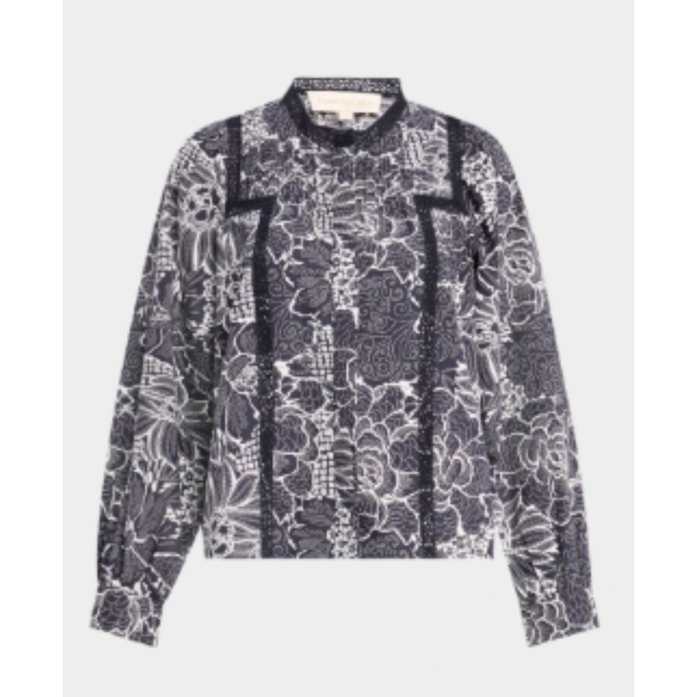 LOVE THE LABEL Pearl Floral Button-Front Top Posada Floral Large